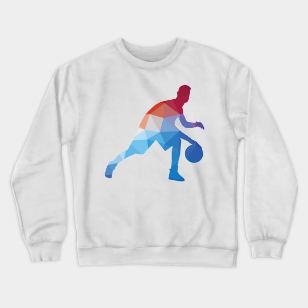 Basketball player color silhouette Crewneck Sweatshirt by Redbooster